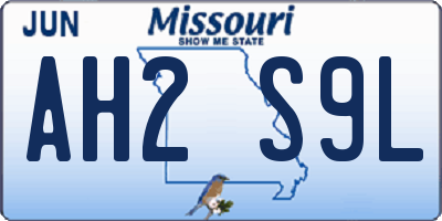 MO license plate AH2S9L