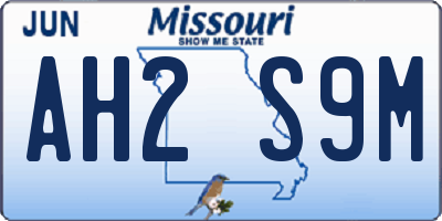 MO license plate AH2S9M