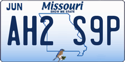 MO license plate AH2S9P