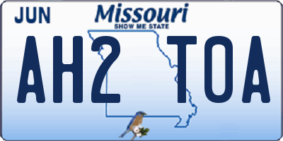 MO license plate AH2T0A