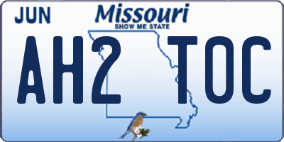 MO license plate AH2T0C