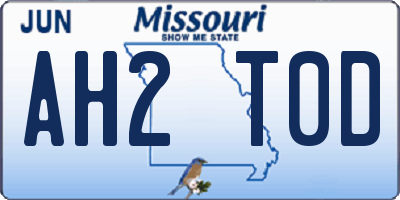 MO license plate AH2T0D
