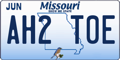 MO license plate AH2T0E