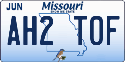 MO license plate AH2T0F