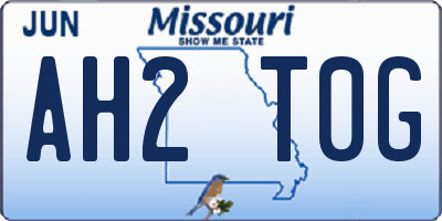 MO license plate AH2T0G