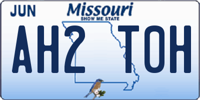 MO license plate AH2T0H