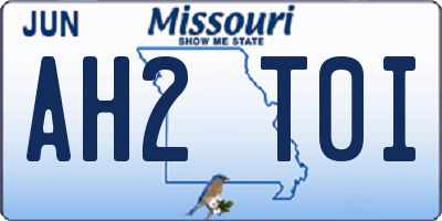 MO license plate AH2T0I