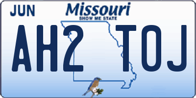 MO license plate AH2T0J