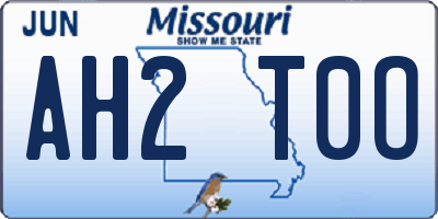 MO license plate AH2T0O