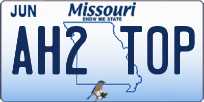 MO license plate AH2T0P