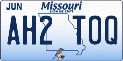 MO license plate AH2T0Q