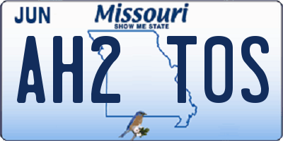MO license plate AH2T0S