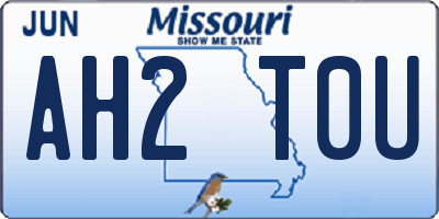 MO license plate AH2T0U
