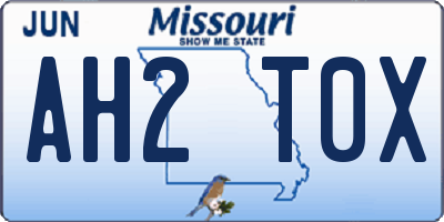 MO license plate AH2T0X