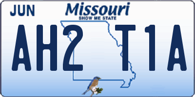 MO license plate AH2T1A