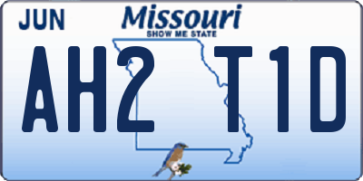 MO license plate AH2T1D