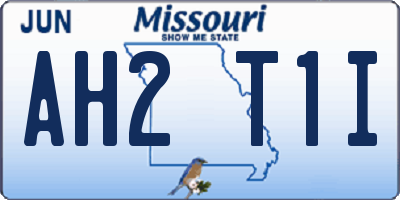 MO license plate AH2T1I