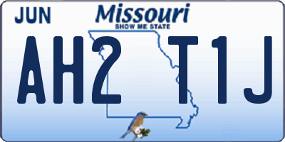 MO license plate AH2T1J