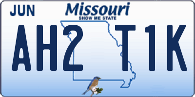 MO license plate AH2T1K