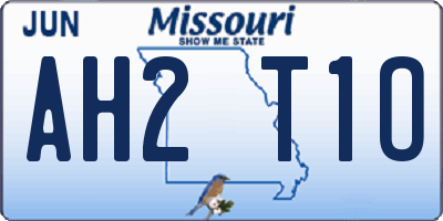 MO license plate AH2T1O