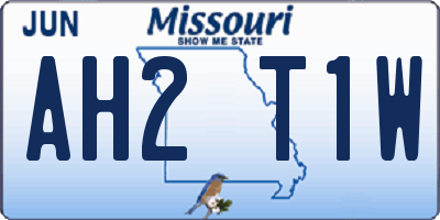 MO license plate AH2T1W