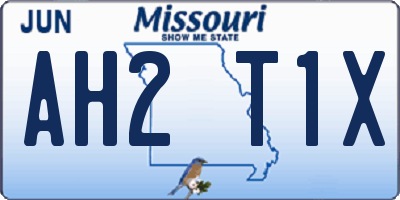 MO license plate AH2T1X