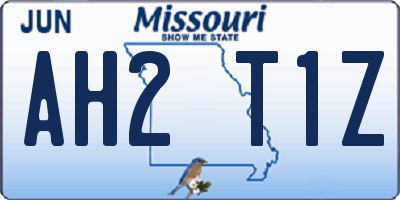 MO license plate AH2T1Z