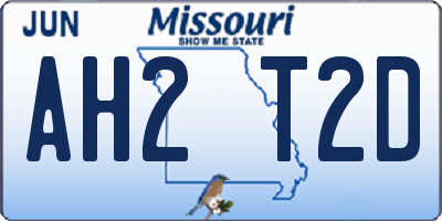 MO license plate AH2T2D