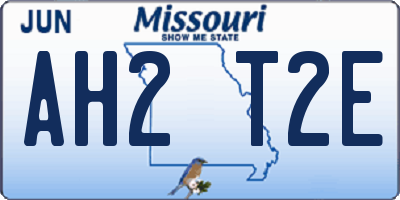 MO license plate AH2T2E