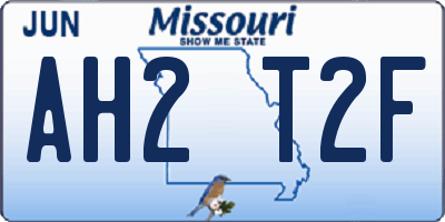MO license plate AH2T2F