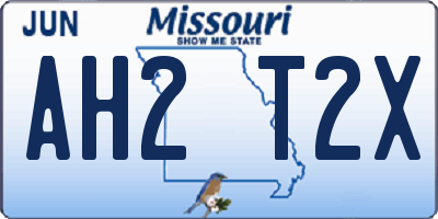 MO license plate AH2T2X