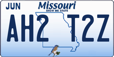 MO license plate AH2T2Z