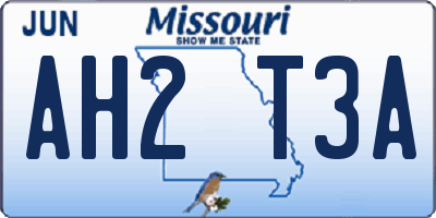 MO license plate AH2T3A