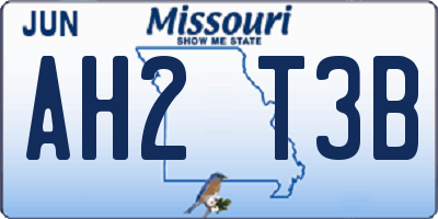 MO license plate AH2T3B