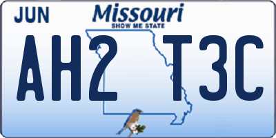 MO license plate AH2T3C