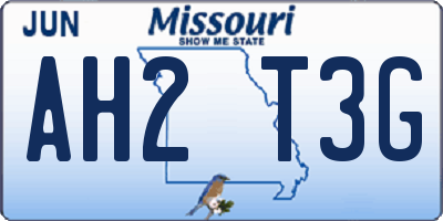 MO license plate AH2T3G