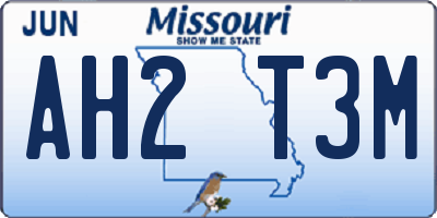 MO license plate AH2T3M