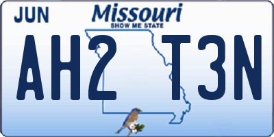 MO license plate AH2T3N