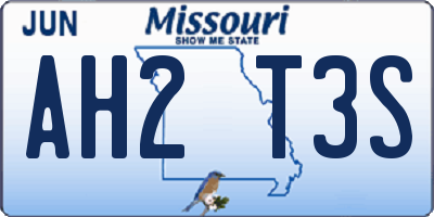 MO license plate AH2T3S