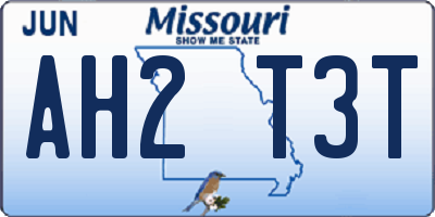 MO license plate AH2T3T