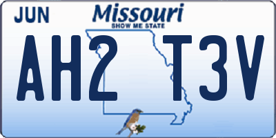 MO license plate AH2T3V