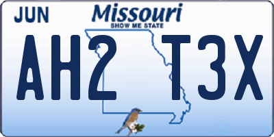 MO license plate AH2T3X