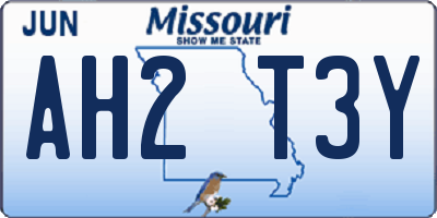 MO license plate AH2T3Y