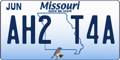 MO license plate AH2T4A