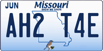 MO license plate AH2T4E