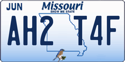 MO license plate AH2T4F