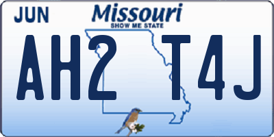 MO license plate AH2T4J