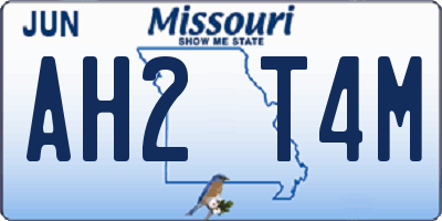 MO license plate AH2T4M