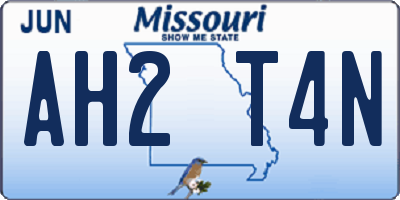 MO license plate AH2T4N