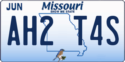MO license plate AH2T4S